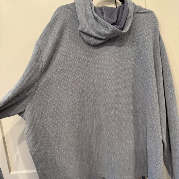 Zelos Plus Size 4X Luxury Athleisure Pullover Hoodie in Light Gray lounge active - Picture 6 of 9